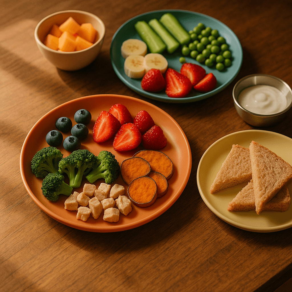 Elegant, nutritious homemade meal prepared for toddlers